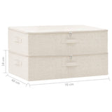 Opbergboxen 2 st 70x40x18 cm stof crèmekleurig - AllerleiShop