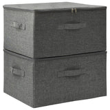 Opbergboxen 2 st 43x34x23 cm stof antracietkleurig - AllerleiShop