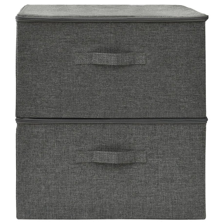 Opbergboxen 2 st 43x34x23 cm stof antracietkleurig - AllerleiShop