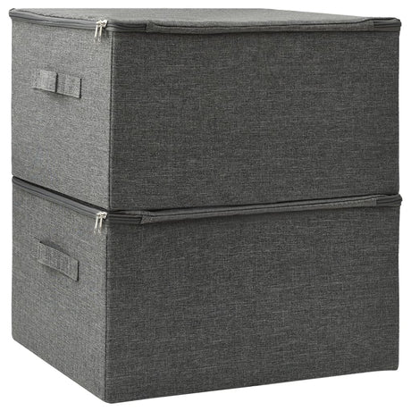 Opbergboxen 2 st 43x34x23 cm stof antracietkleurig - AllerleiShop