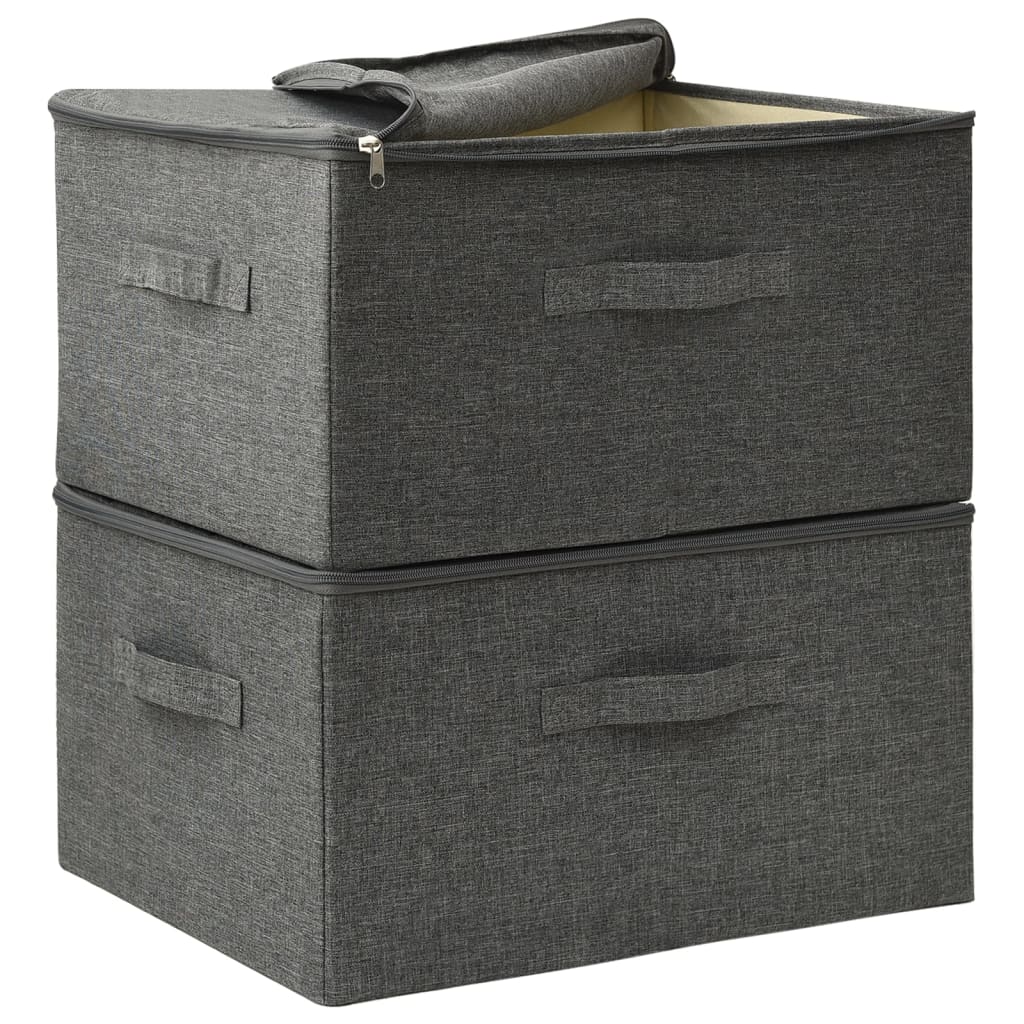 Opbergboxen 2 st 43x34x23 cm stof antracietkleurig - AllerleiShop