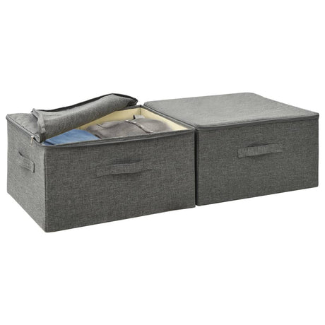 Opbergboxen 2 st 43x34x23 cm stof antracietkleurig - AllerleiShop