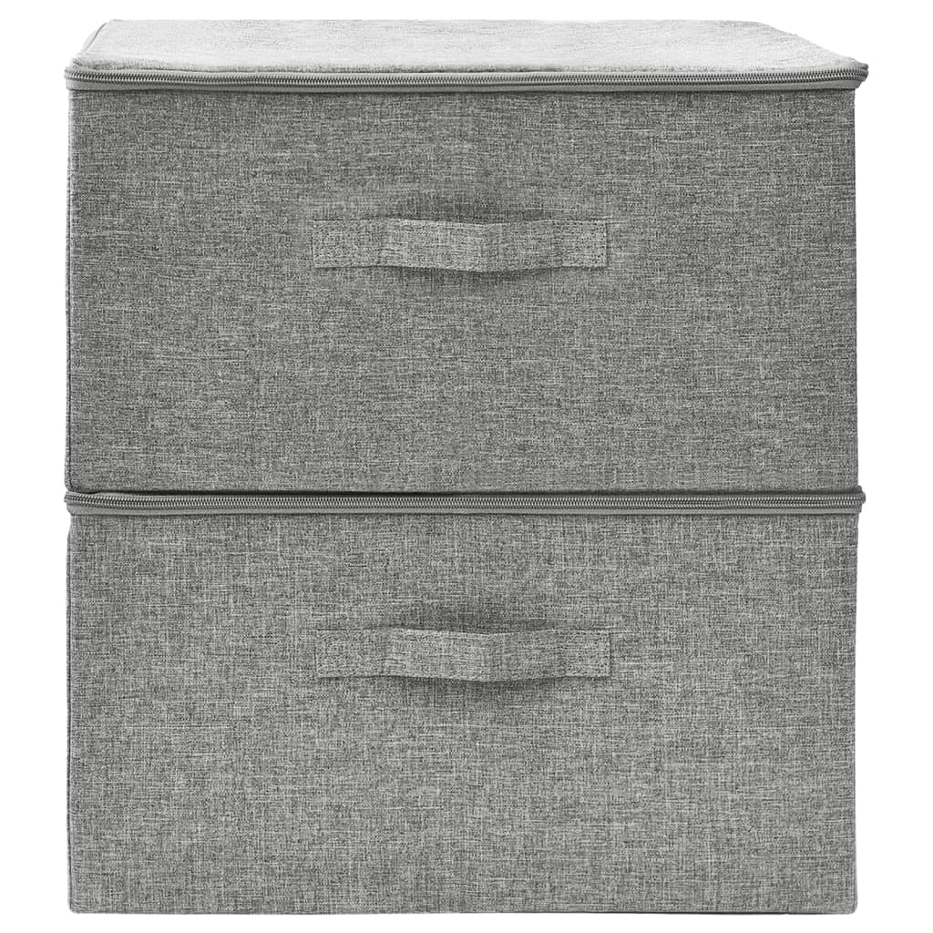 Opbergboxen 2 st 43x34x23 cm stof grijs - AllerleiShop