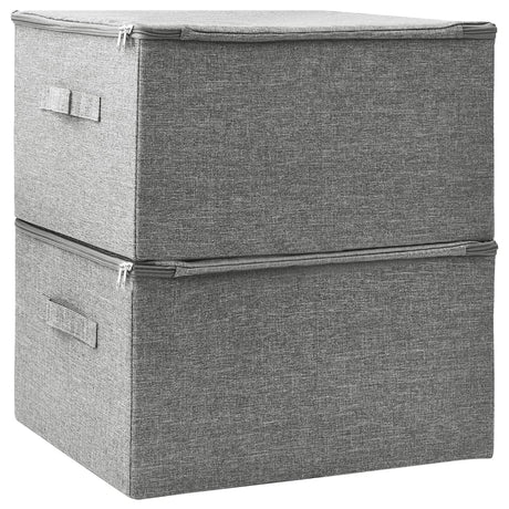 Opbergboxen 2 st 43x34x23 cm stof grijs - AllerleiShop