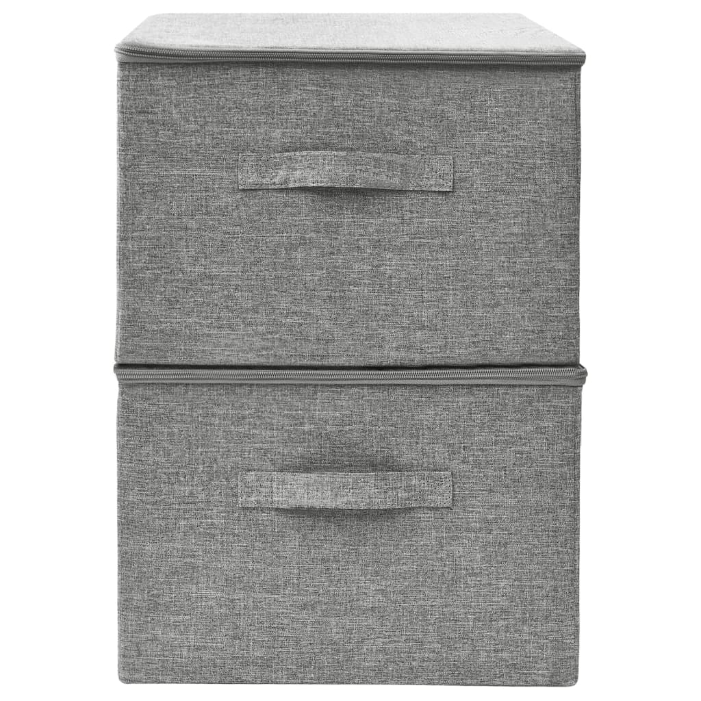 Opbergboxen 2 st 43x34x23 cm stof grijs - AllerleiShop