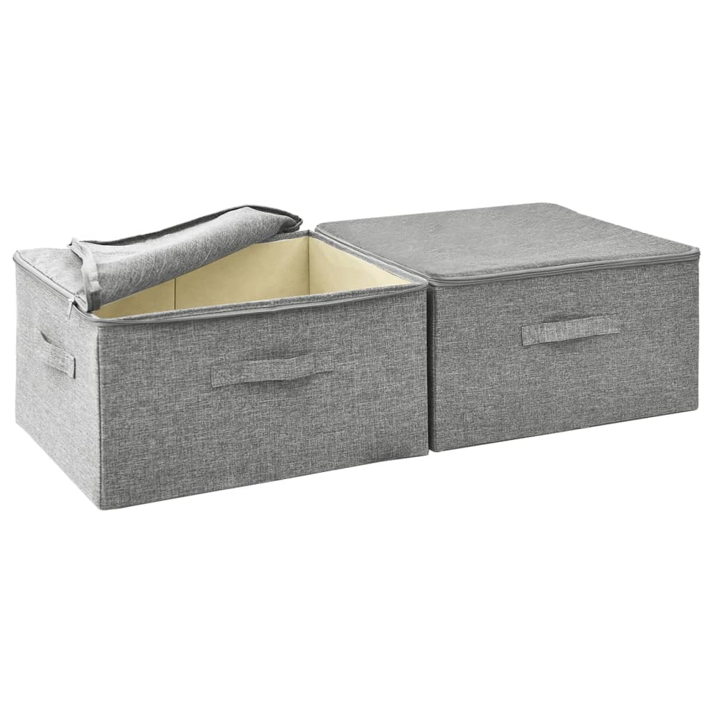 Opbergboxen 2 st 43x34x23 cm stof grijs - AllerleiShop