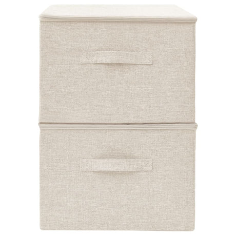 Opbergboxen 2 st 43x34x23 cm stof crèmekleurig - AllerleiShop