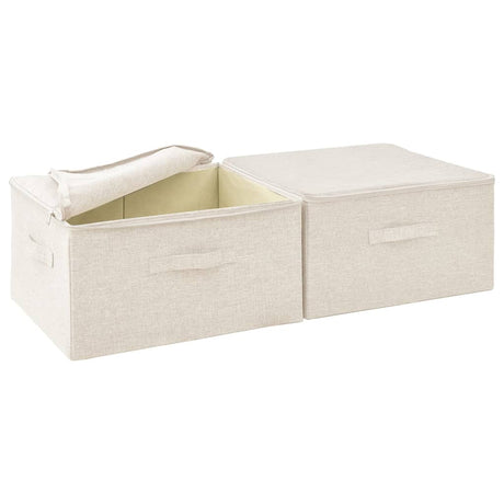 Opbergboxen 2 st 43x34x23 cm stof crèmekleurig - AllerleiShop