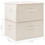 Opbergboxen 2 st 43x34x23 cm stof crèmekleurig - AllerleiShop