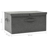 Opbergbox 50x30x25 cm stof antracietkleurig - AllerleiShop