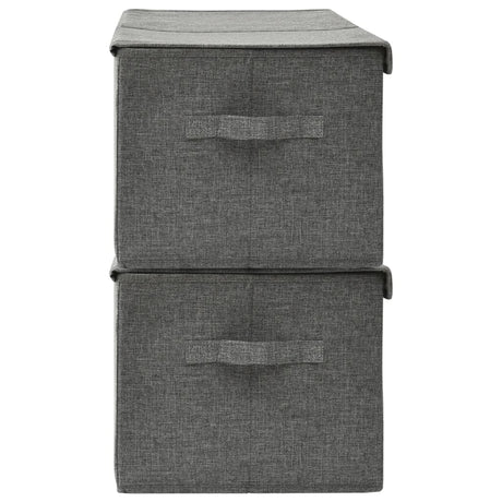 Opbergboxen 2 st 50x30x25 cm stof antracietkleurig - AllerleiShop