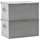 Opbergboxen 2 st 50x30x25 cm stof grijs - AllerleiShop