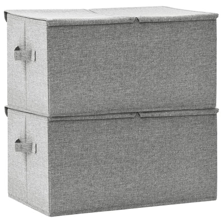 Opbergboxen 2 st 50x30x25 cm stof grijs - AllerleiShop