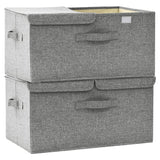 Opbergboxen 2 st 50x30x25 cm stof grijs - AllerleiShop