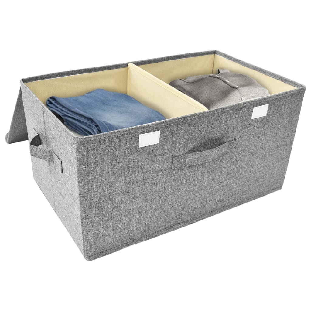 Opbergboxen 2 st 50x30x25 cm stof grijs - AllerleiShop