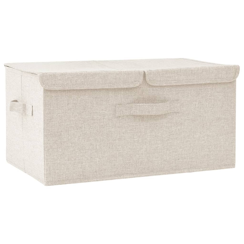 Opbergbox 50x30x25 cm stof crèmekleurig - AllerleiShop