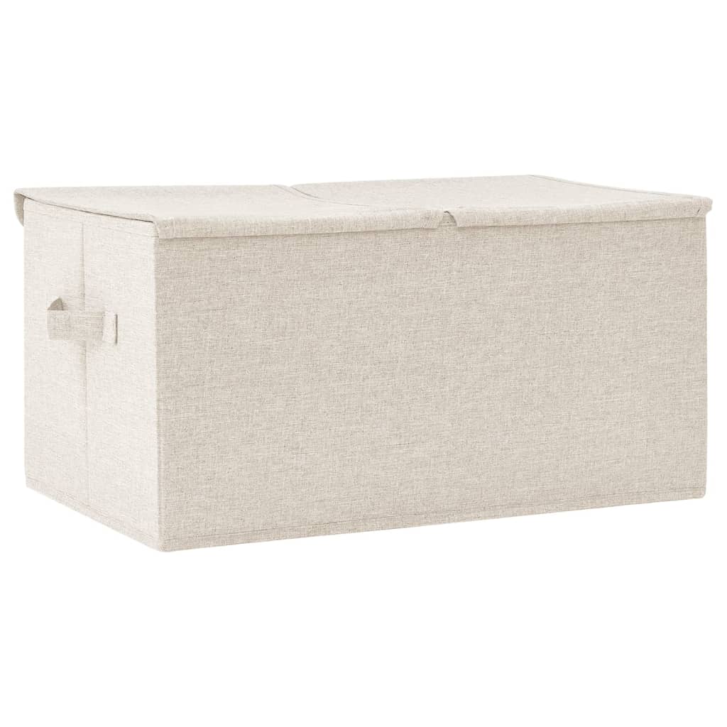 Opbergbox 50x30x25 cm stof crèmekleurig - AllerleiShop