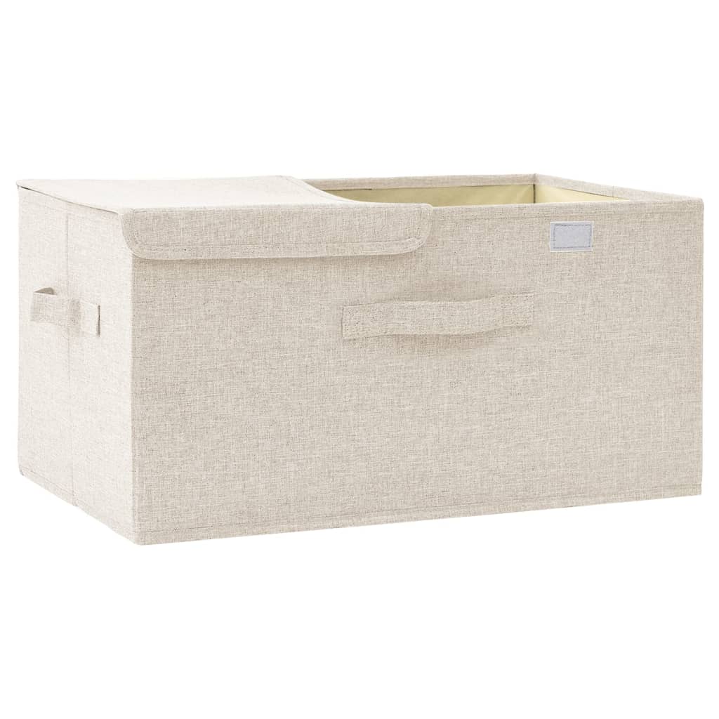 Opbergbox 50x30x25 cm stof crèmekleurig - AllerleiShop