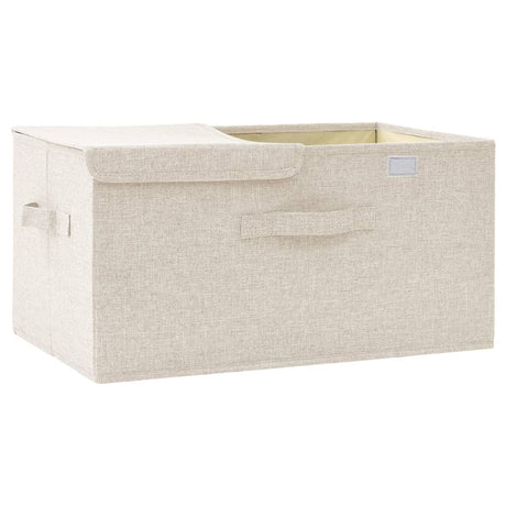 Opbergbox 50x30x25 cm stof crèmekleurig - AllerleiShop