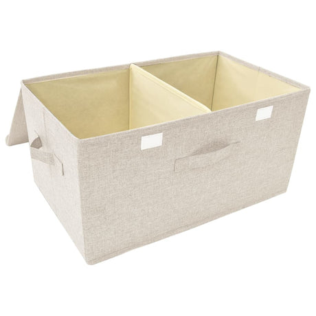 Opbergbox 50x30x25 cm stof crèmekleurig - AllerleiShop