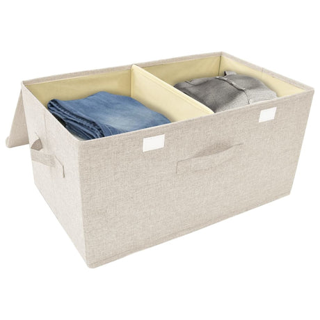 Opbergbox 50x30x25 cm stof crèmekleurig - AllerleiShop