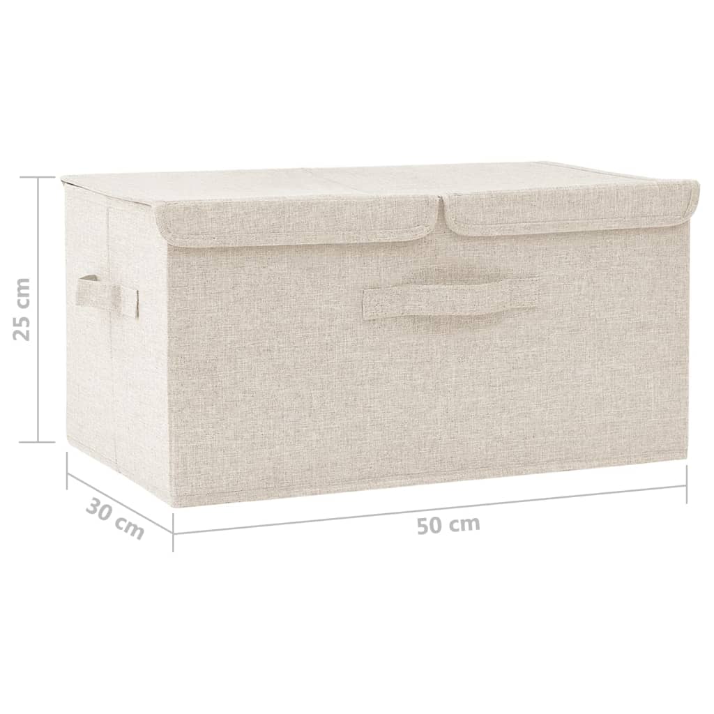 Opbergbox 50x30x25 cm stof crèmekleurig - AllerleiShop