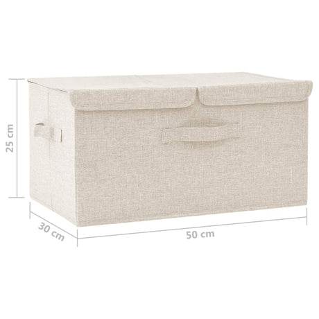 Opbergbox 50x30x25 cm stof crèmekleurig - AllerleiShop