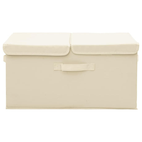 Opbergboxen 2 st 50x30x25 cm stof crèmekleurig - AllerleiShop