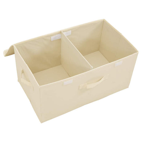 Opbergboxen 2 st 50x30x25 cm stof crèmekleurig - AllerleiShop