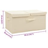 Opbergboxen 2 st 50x30x25 cm stof crèmekleurig - AllerleiShop