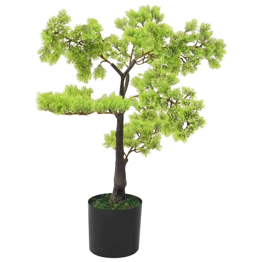 Kunstplant met pot cipres bonsai 60 cm groen - AllerleiShop