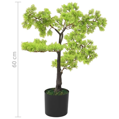 Kunstplant met pot cipres bonsai 60 cm groen - AllerleiShop