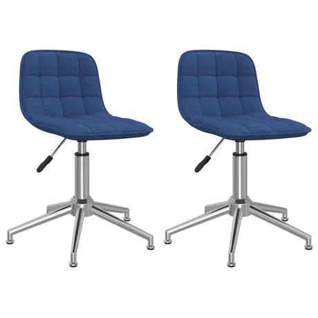 Eetkamerstoelen 2 st draaibaar stof blauw - AllerleiShop