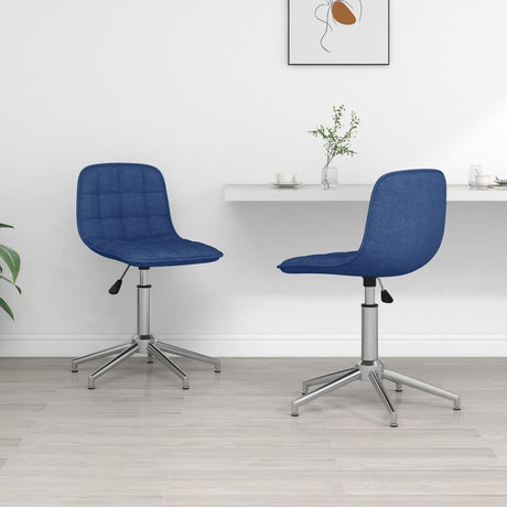 Eetkamerstoelen 2 st draaibaar stof blauw - AllerleiShop