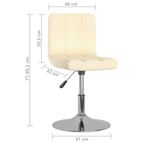 Eetkamerstoelen 2 st draaibaar stof crèmekleurig - AllerleiShop