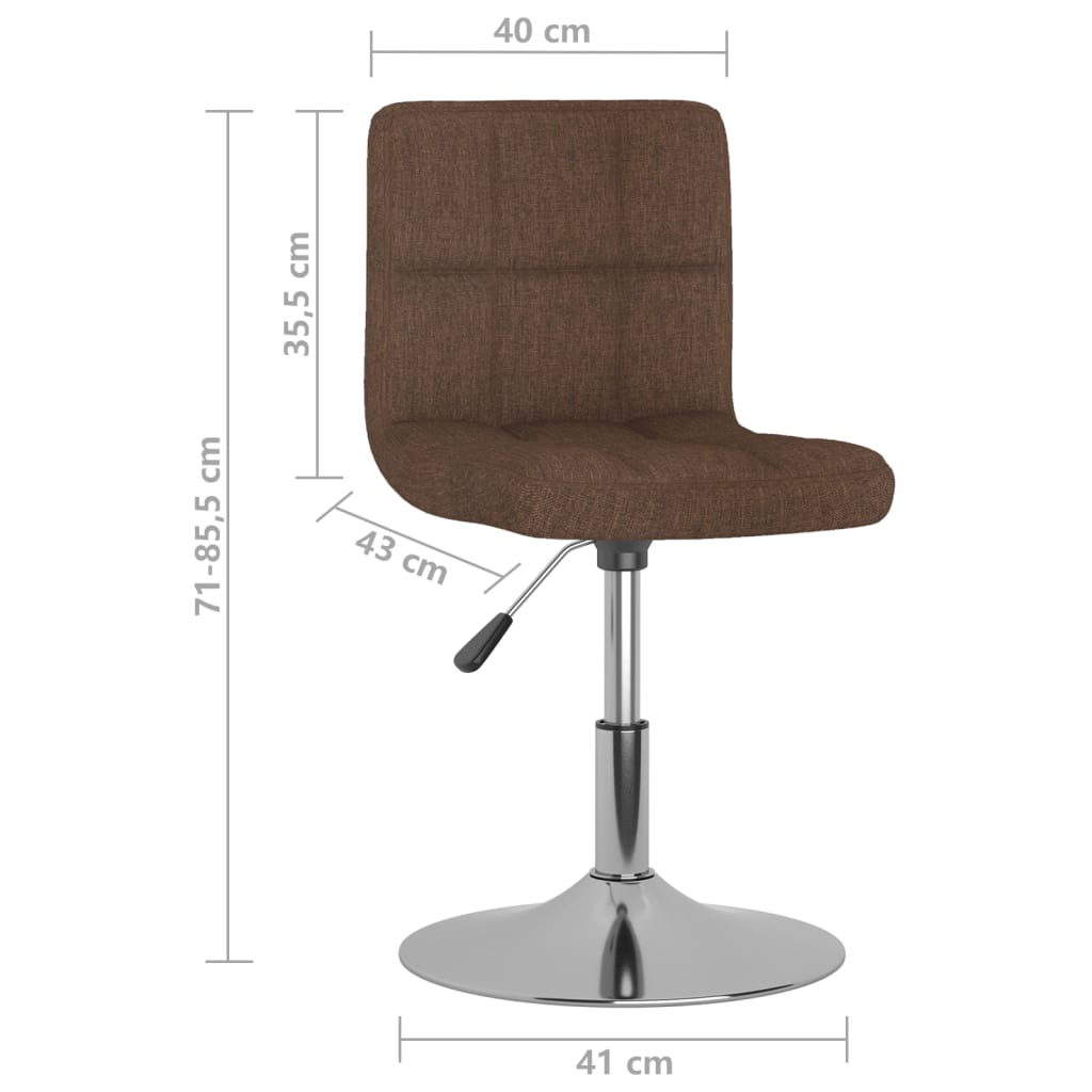 Eetkamerstoelen draaibaar 2 st stof bruin - AllerleiShop