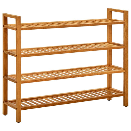 Schoenenrek met 4 schappen 100x27x80 cm massief eikenhout - AllerleiShop