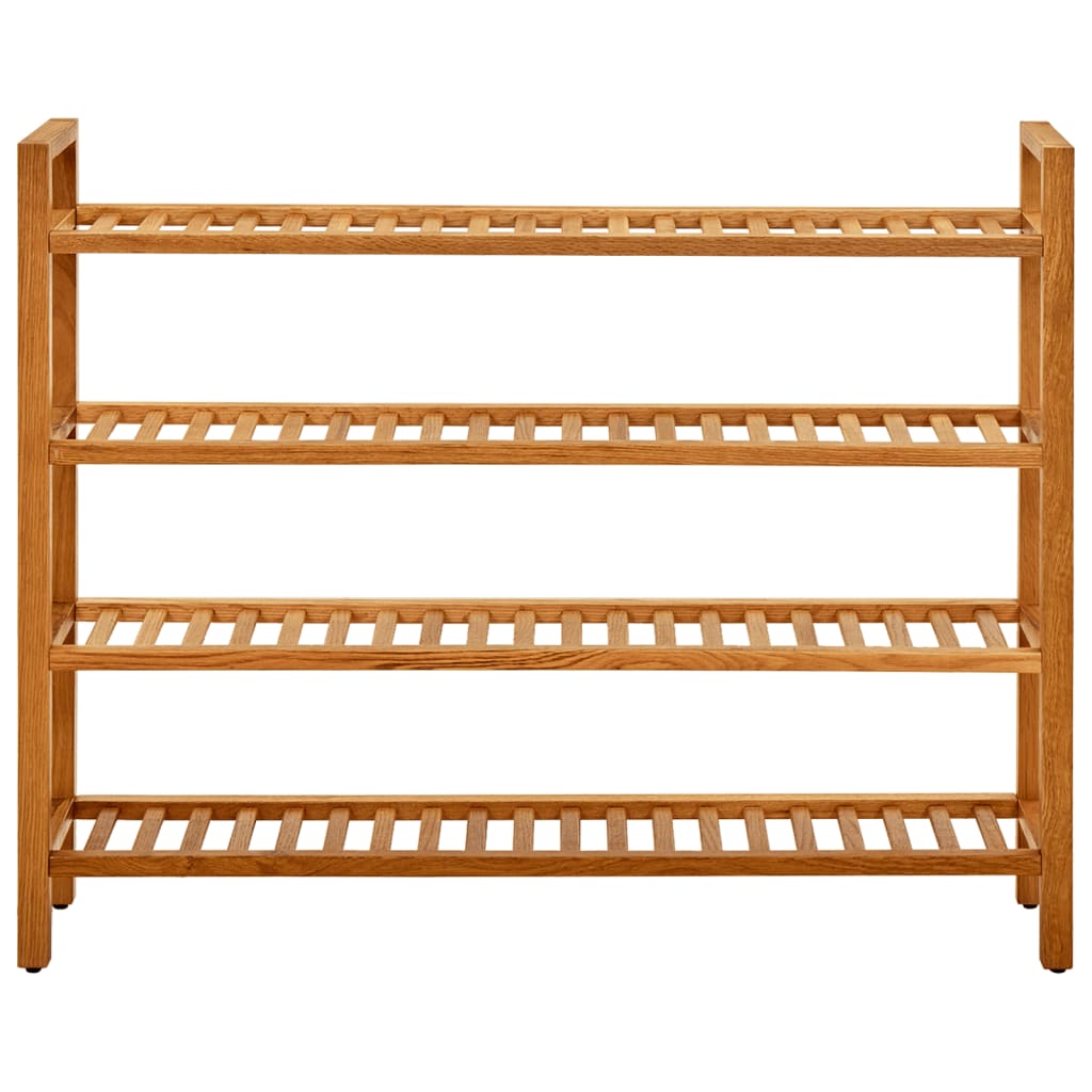 Schoenenrek met 4 schappen 100x27x80 cm massief eikenhout - AllerleiShop