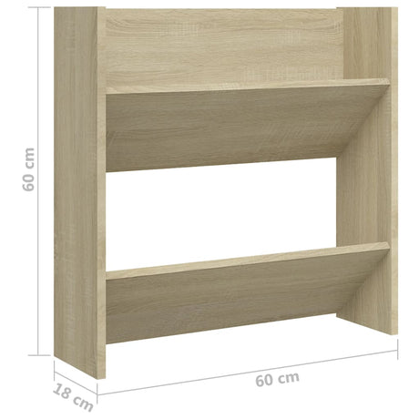 Wandschoenenkasten 4 st 60x18x60 cm bewerkt hout sonoma eiken - AllerleiShop