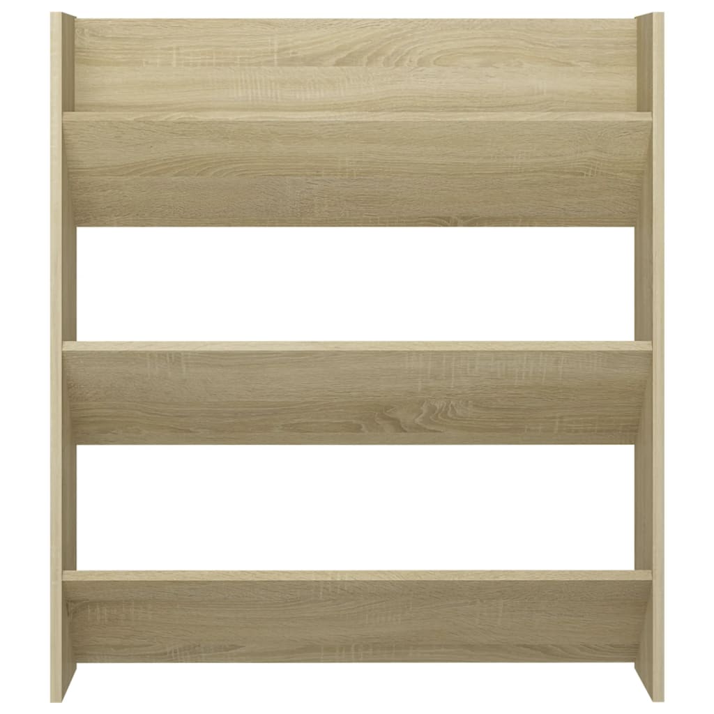 Wandschoenenkast 80x18x90 cm bewerkt hout sonoma eikenkleur - AllerleiShop