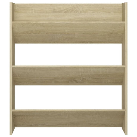 Wandschoenenkast 80x18x90 cm bewerkt hout sonoma eikenkleur - AllerleiShop