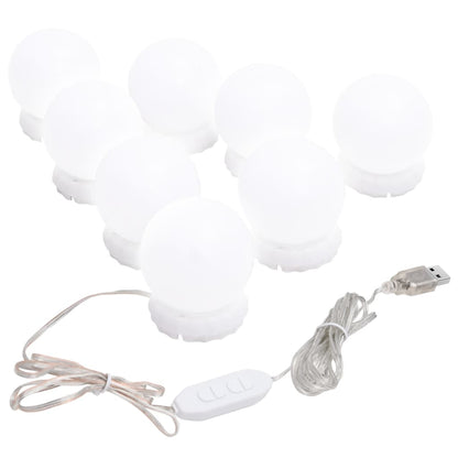 Wandspiegel met LED-lampen vierkant glas - AllerleiShop