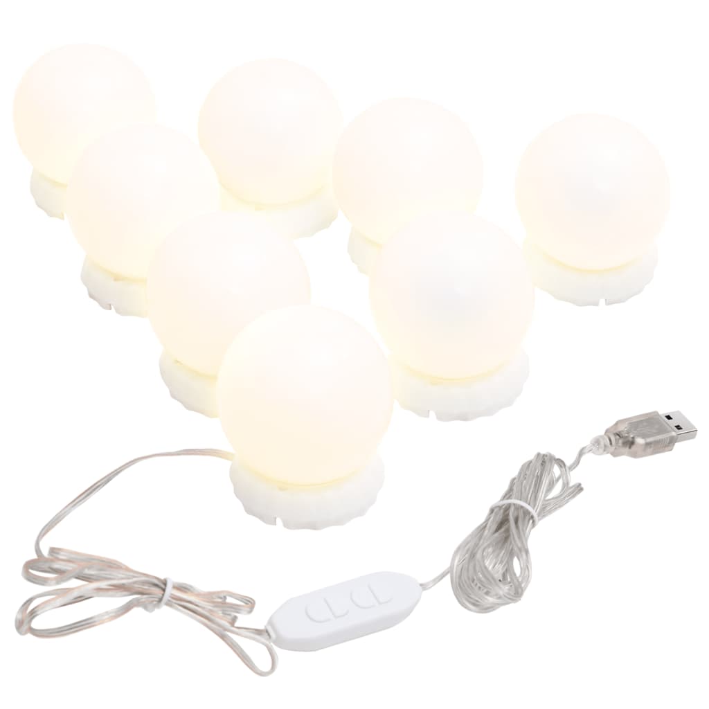 Wandspiegel met LED-lampen rond glas - AllerleiShop