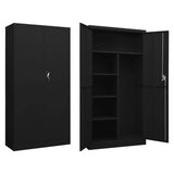 Lockerkast 90x40x180 cm staal zwart - AllerleiShop