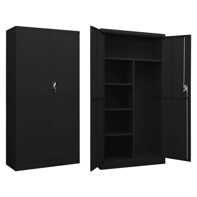 Lockerkast 90x40x180 cm staal zwart - AllerleiShop