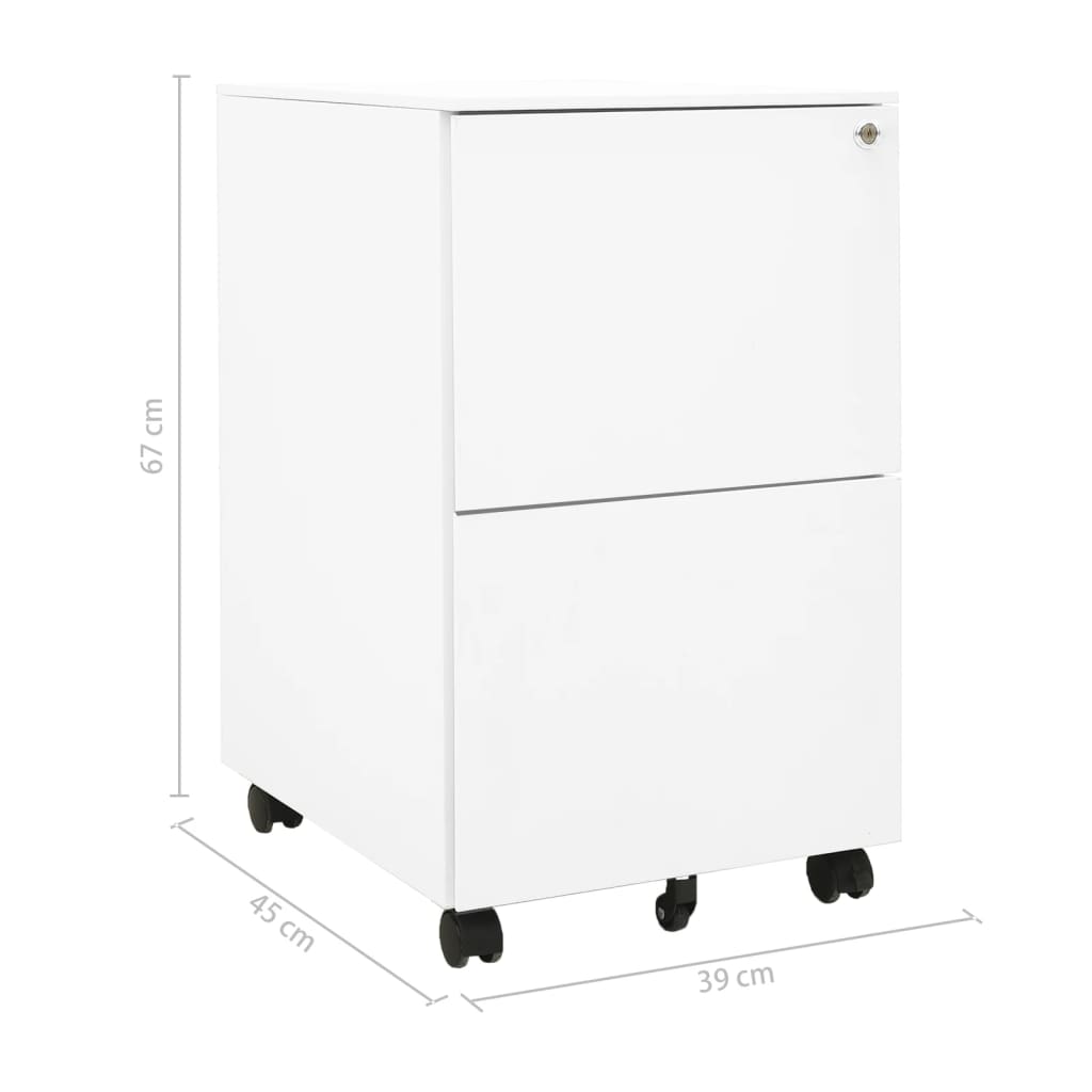 Ladeblok verrijdbaar 39x45x67 cm staal wit - AllerleiShop