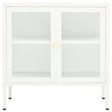 Dressoir 70x35x70 cm staal en glas wit - AllerleiShop