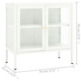 Dressoir 70x35x70 cm staal en glas wit - AllerleiShop