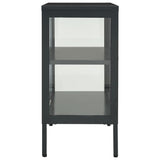 Dressoir 70x35x70 cm staal en glas antracietkleurig - AllerleiShop