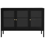 Dressoir 105x35x70 cm staal en glas zwart - AllerleiShop